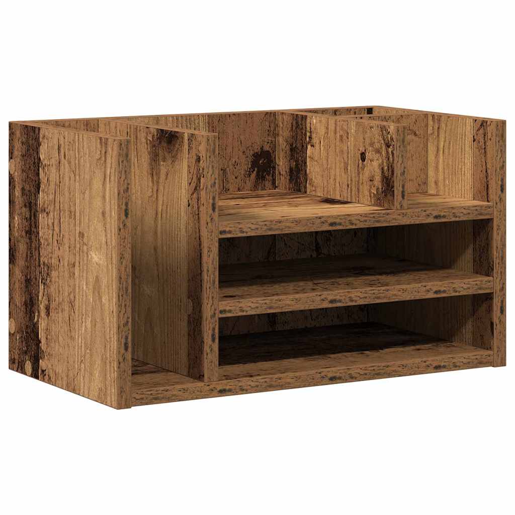 Bureau Organizer Oudhout 44,5 x 24 x 25 cm Bewerkt hout is nu te koop bij PeponiXL, paradijselijk wonen!