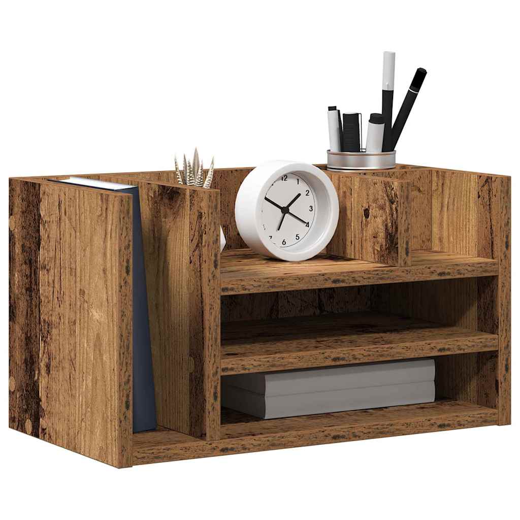 Bureau Organizer Oudhout 44,5 x 24 x 25 cm Bewerkt hout is nu te koop bij PeponiXL, paradijselijk wonen!