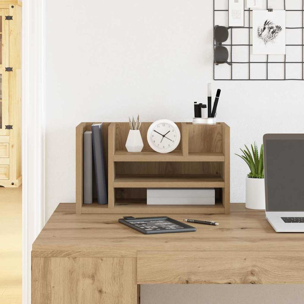 Bureau Organizer Zwart eiken 44,5 x 24 x 25 cm Bewerkt hout is nu te koop bij PeponiXL, paradijselijk wonen!