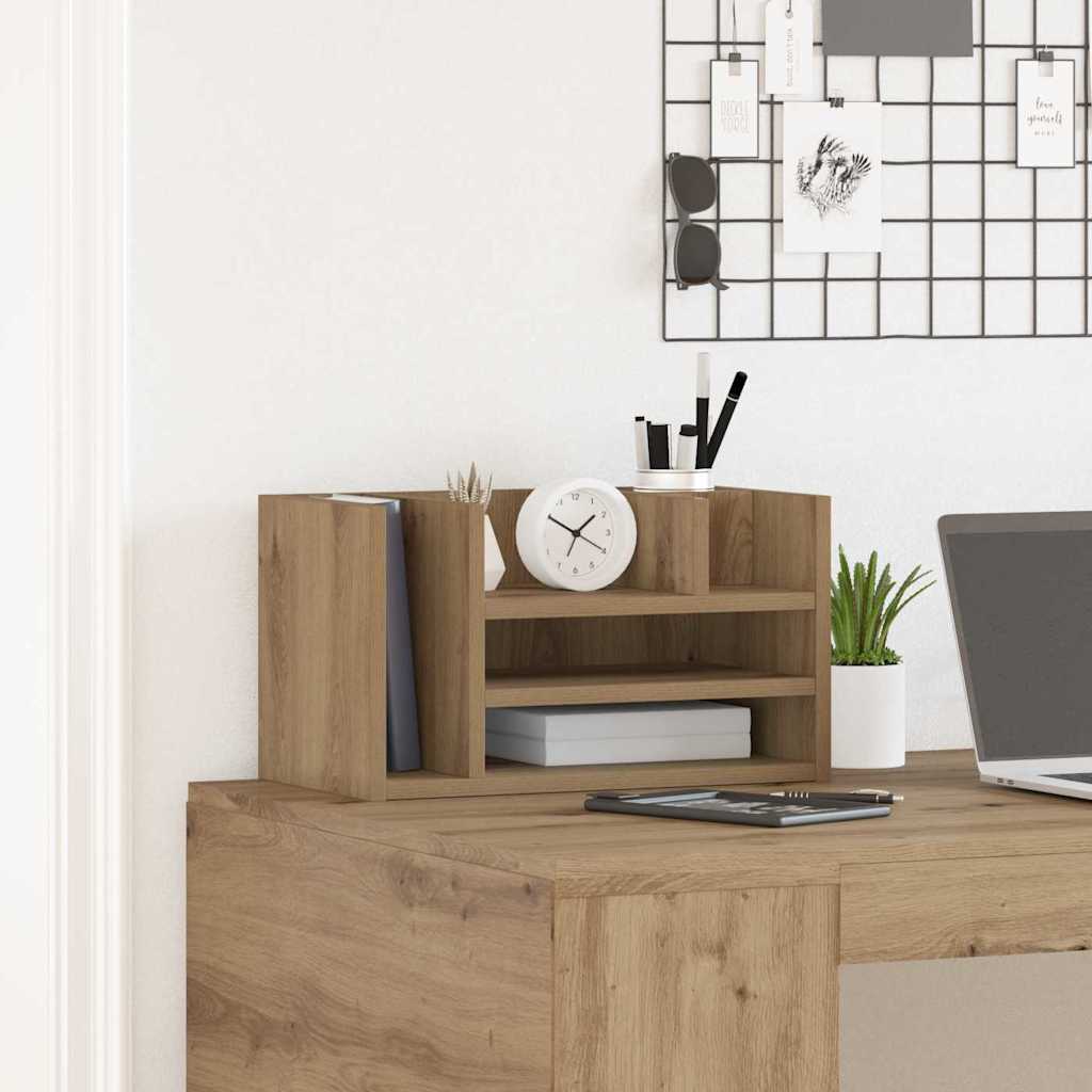 Bureau Organizer Zwart eiken 44,5 x 24 x 25 cm Bewerkt hout is nu te koop bij PeponiXL, paradijselijk wonen!