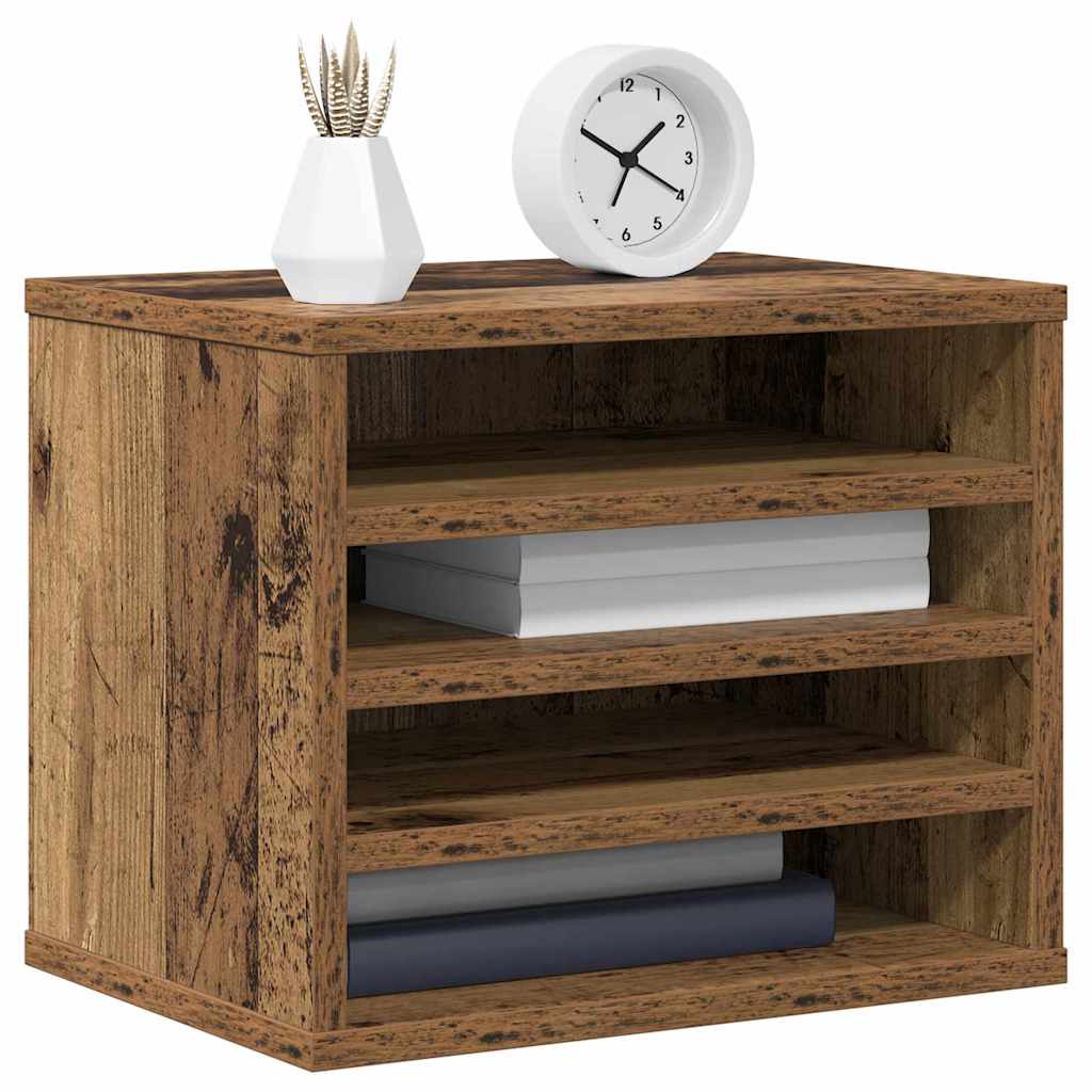 Bureau Organizer Oudhout 36 x 26 x 29,5 cm Bewerkt hout is nu te koop bij PeponiXL, paradijselijk wonen!
