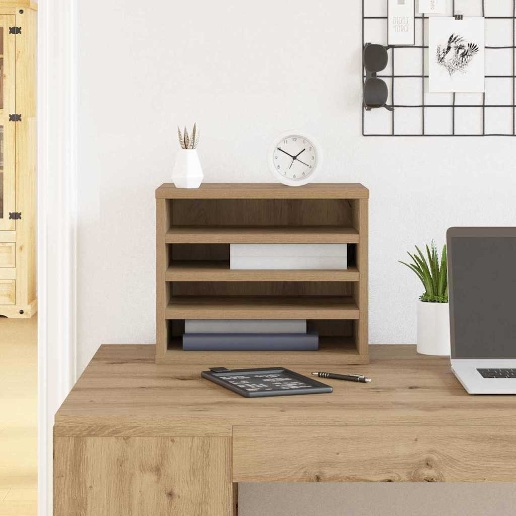 Bureau Organizer Artisan Eiken 36 x 26 x 29,5 cm Bewerkt hout is nu te koop bij PeponiXL, paradijselijk wonen!