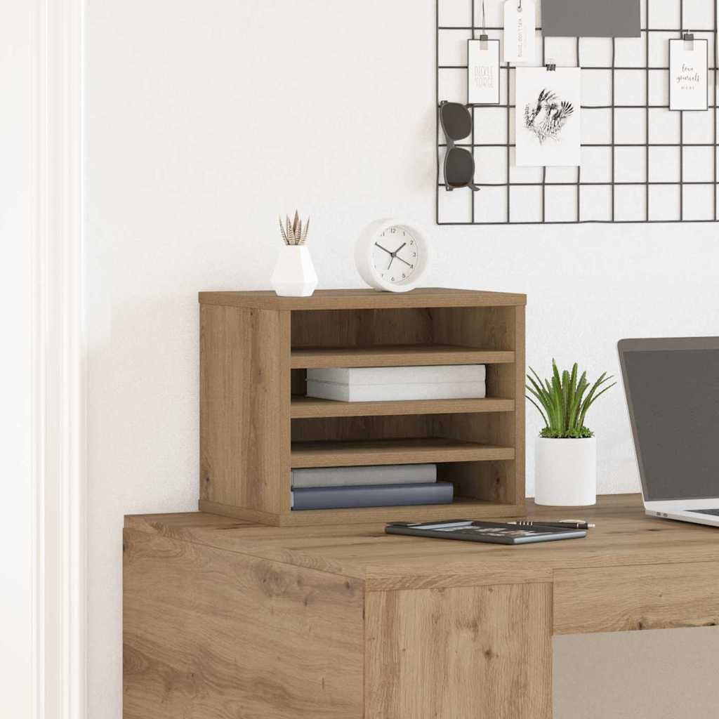 Bureau Organizer Artisan Eiken 36 x 26 x 29,5 cm Bewerkt hout is nu te koop bij PeponiXL, paradijselijk wonen!