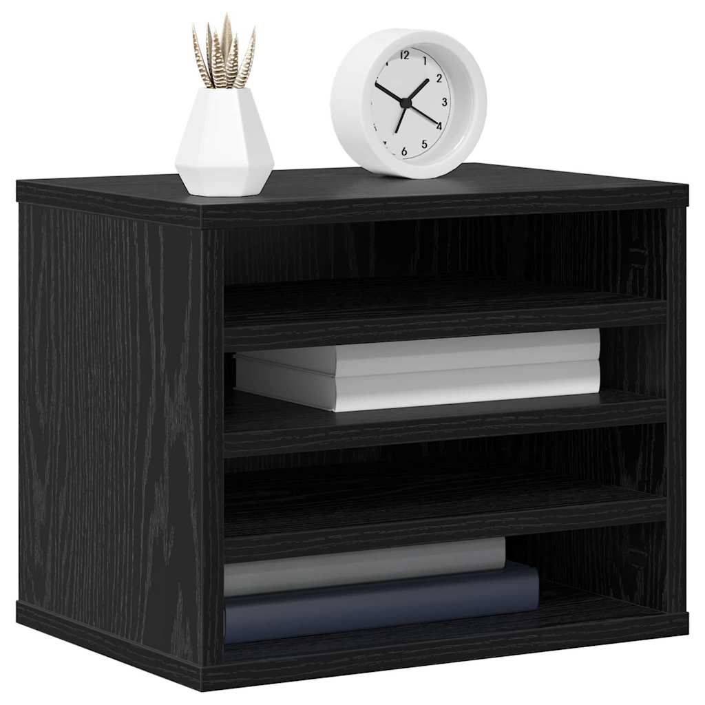 Bureau Organizer Zwart Eiken 36 x 26 x 29,5 cm Bewerkt hout is nu te koop bij PeponiXL, paradijselijk wonen!