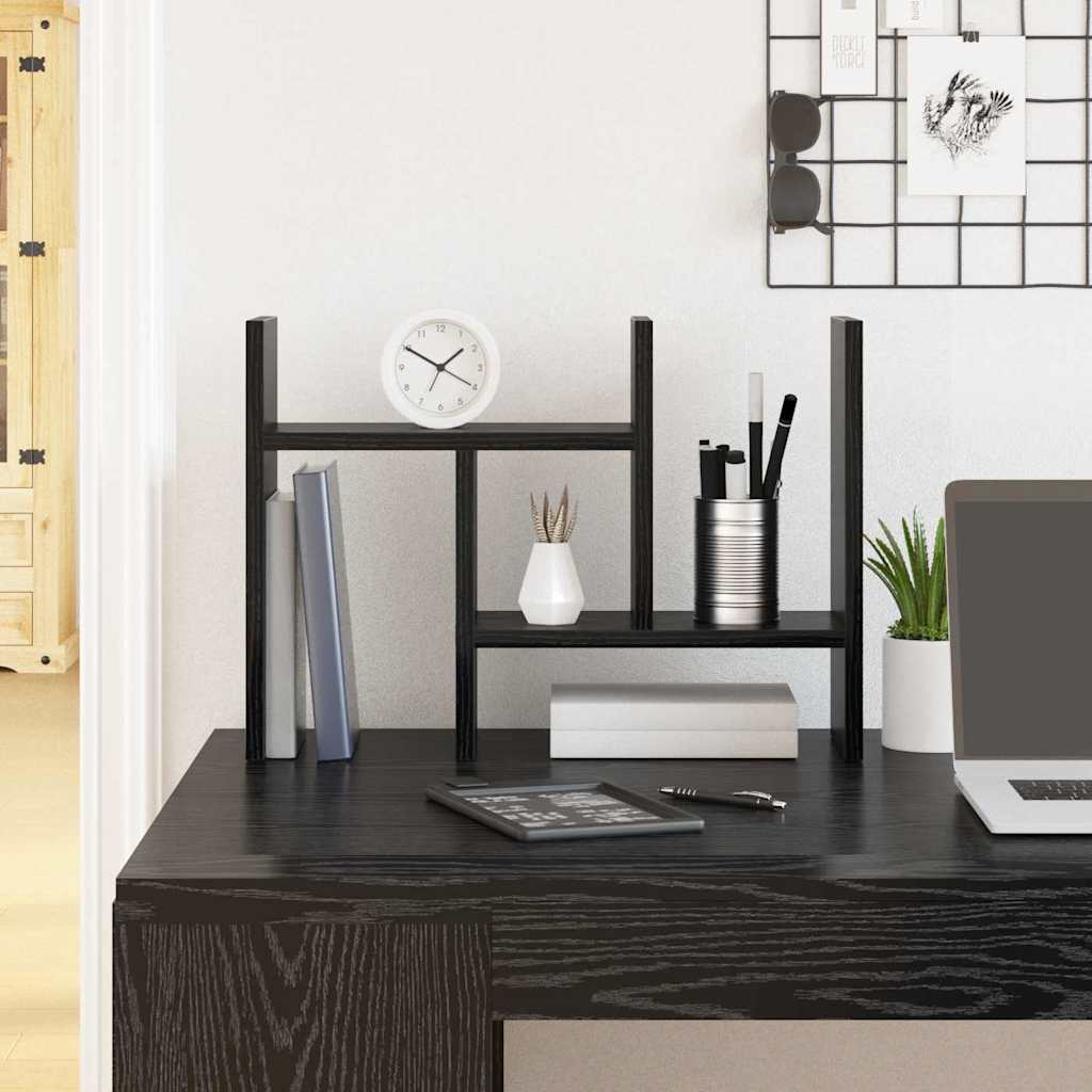 Bureau Organizer Zwart Eiken 50 x 15,5 x 35,5 cm Bewerkt hout is nu te koop bij PeponiXL, paradijselijk wonen!