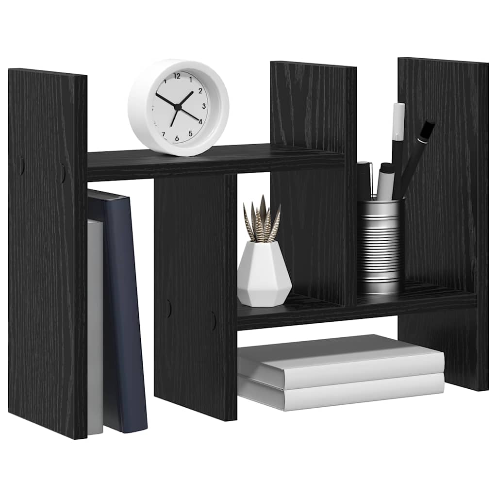Bureau Organizer Zwart Eiken 50 x 15,5 x 35,5 cm Bewerkt hout is nu te koop bij PeponiXL, paradijselijk wonen!