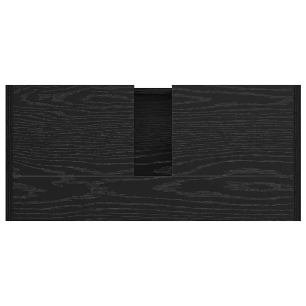 Badkamer Kast Zwart Eiken 63 x 29 x 55 cm Bewerkt hout is nu te koop bij PeponiXL, paradijselijk wonen!