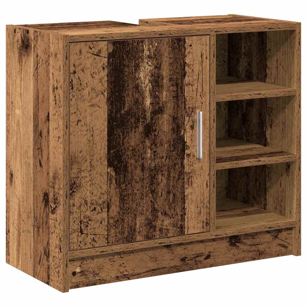Badkamerkast met plank Oud Hout 63 x 29 x 55 cm Bewerkt hout is nu te koop bij PeponiXL, paradijselijk wonen!