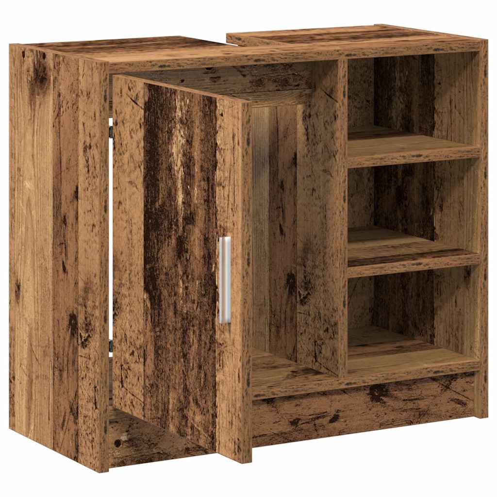 Badkamerkast met plank Oud Hout 63 x 29 x 55 cm Bewerkt hout is nu te koop bij PeponiXL, paradijselijk wonen!