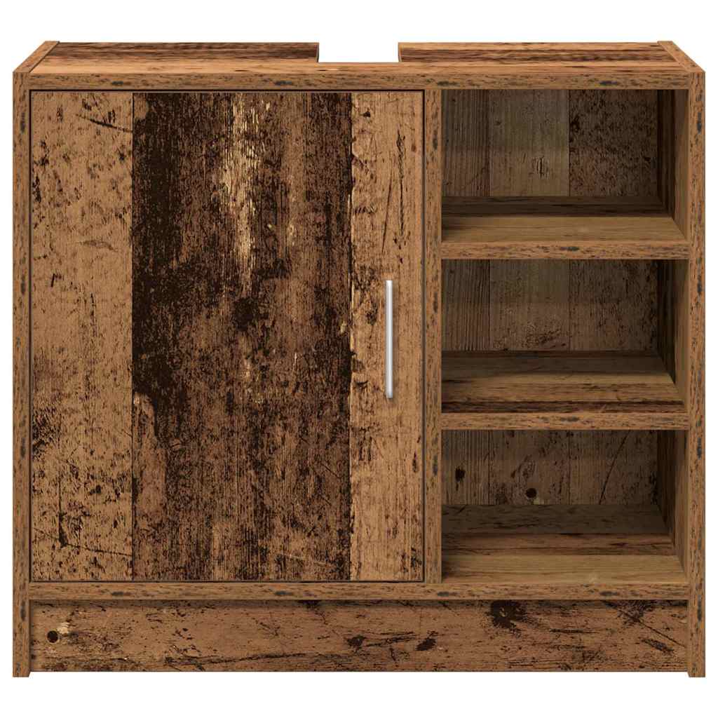 Badkamerkast met plank Oud Hout 63 x 29 x 55 cm Bewerkt hout is nu te koop bij PeponiXL, paradijselijk wonen!