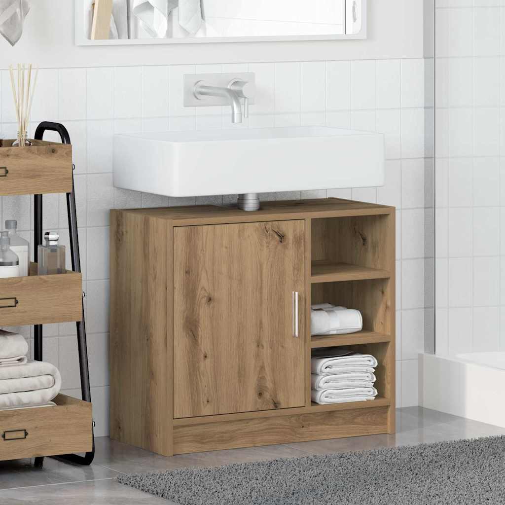 Badkamerkast Artisan Eiken 63 x 29 x 55 cm Bewerkt hout is nu te koop bij PeponiXL, paradijselijk wonen!