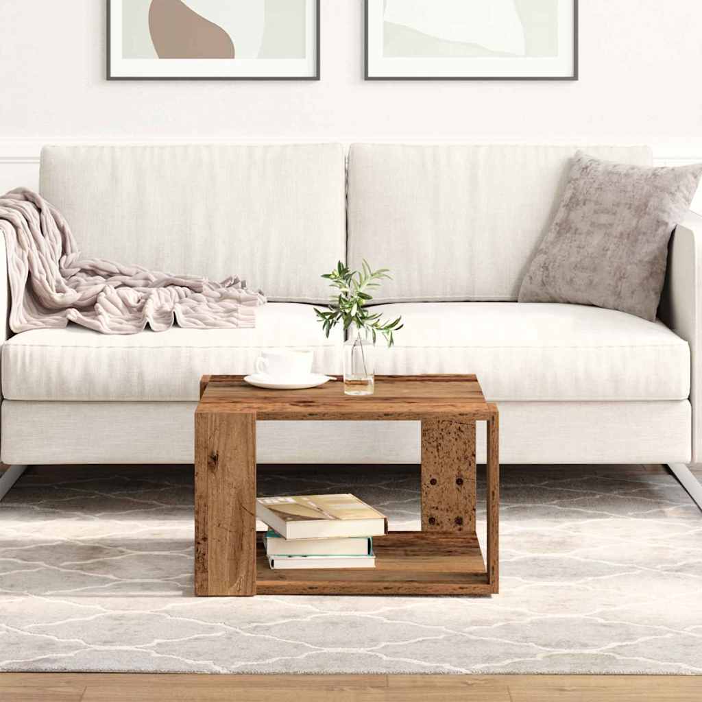 Salontafel Oud Hout 51,5 x 51,5 x 30 cm Bewerkt hout is nu te koop bij PeponiXL, paradijselijk wonen!