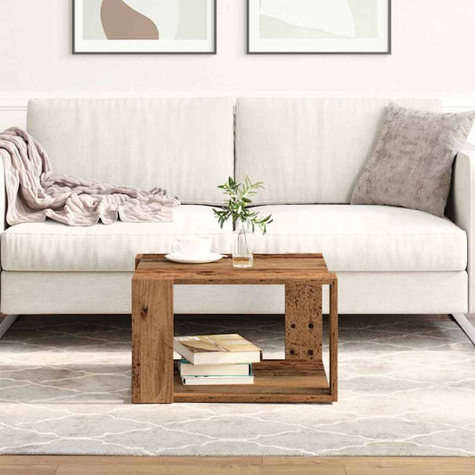 Salontafel Oud Hout 51,5 x 51,5 x 30 cm Bewerkt hout is nu te koop bij PeponiXL, paradijselijk wonen!