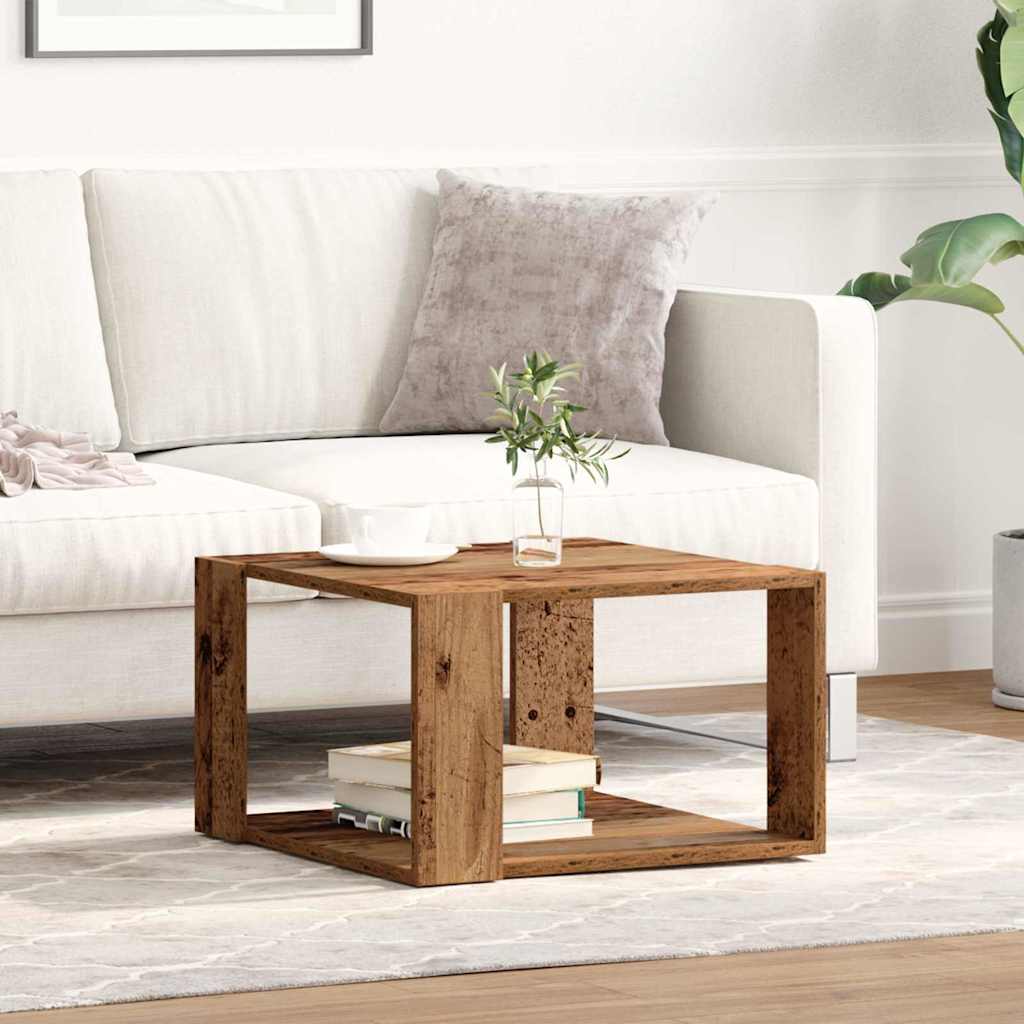 Salontafel Oud Hout 51,5 x 51,5 x 30 cm Bewerkt hout is nu te koop bij PeponiXL, paradijselijk wonen!
