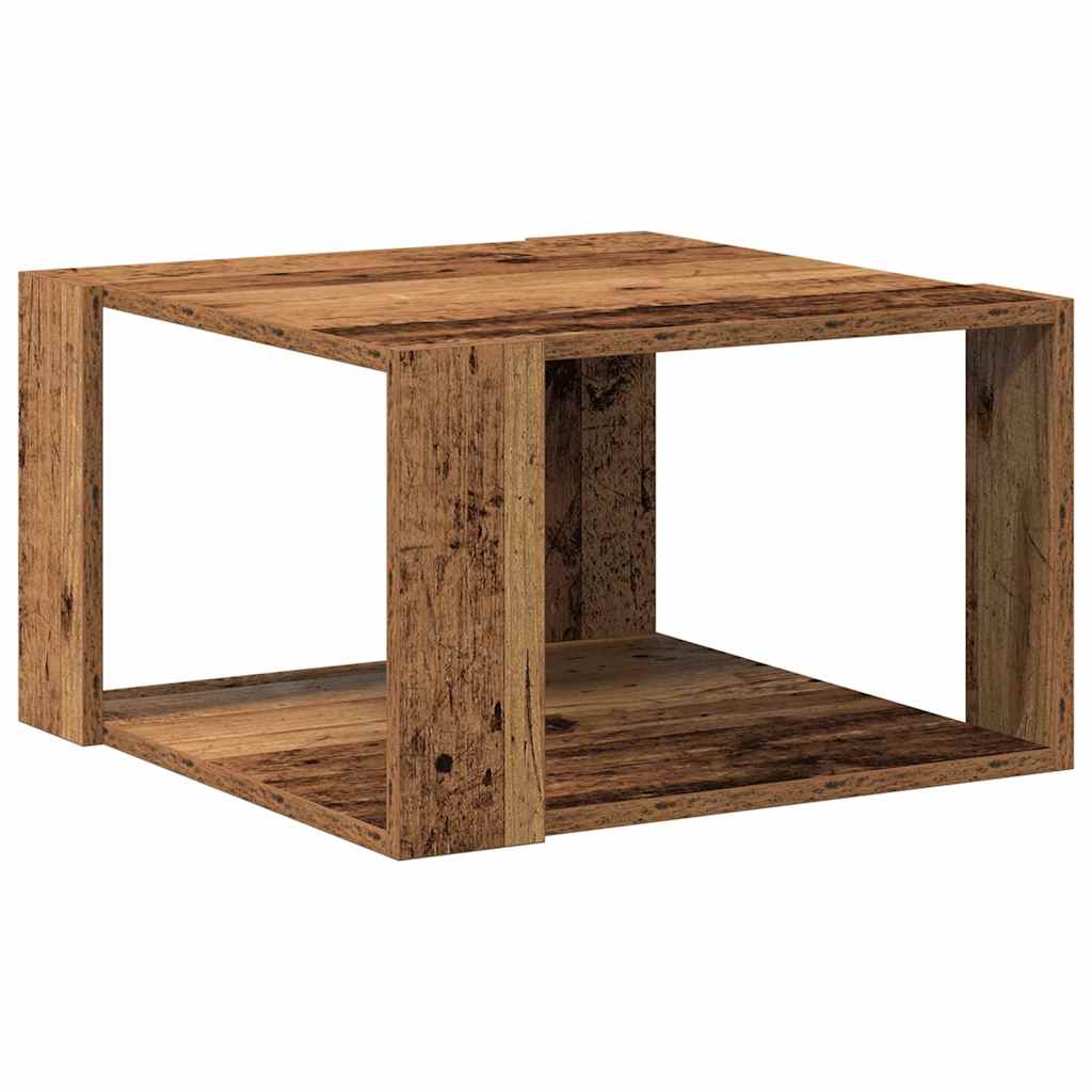 Salontafel Oud Hout 51,5 x 51,5 x 30 cm Bewerkt hout is nu te koop bij PeponiXL, paradijselijk wonen!