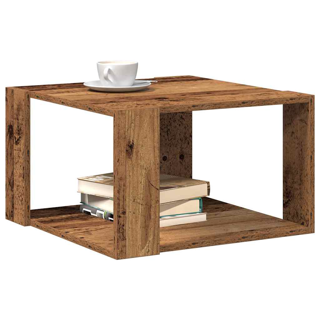 Salontafel Oud Hout 51,5 x 51,5 x 30 cm Bewerkt hout is nu te koop bij PeponiXL, paradijselijk wonen!