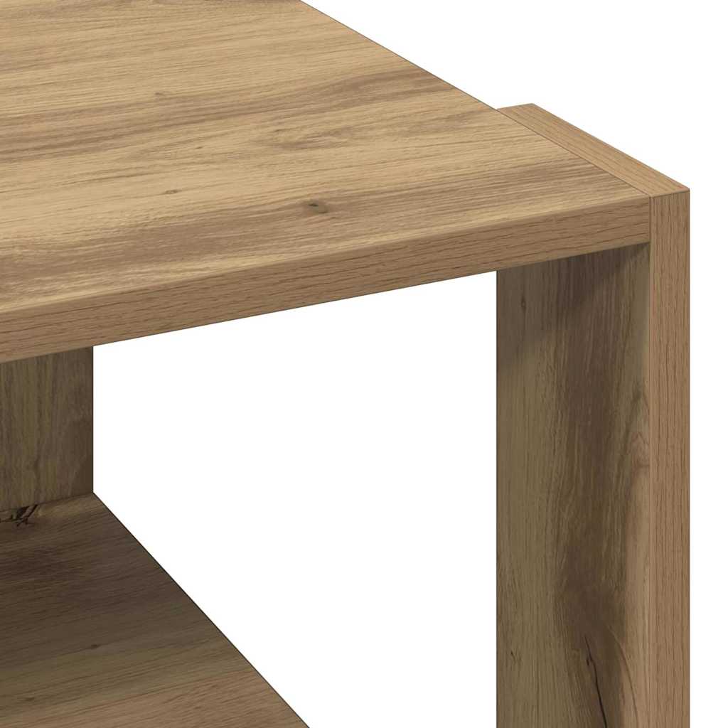 Salontafel Artisan Eiken 51,5 x 51,5 x 30 cm Bewerkt hout is nu te koop bij PeponiXL, paradijselijk wonen!