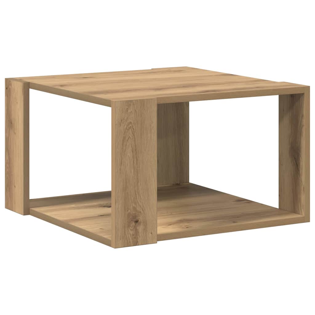 Salontafel Artisan Eiken 51,5 x 51,5 x 30 cm Bewerkt hout is nu te koop bij PeponiXL, paradijselijk wonen!