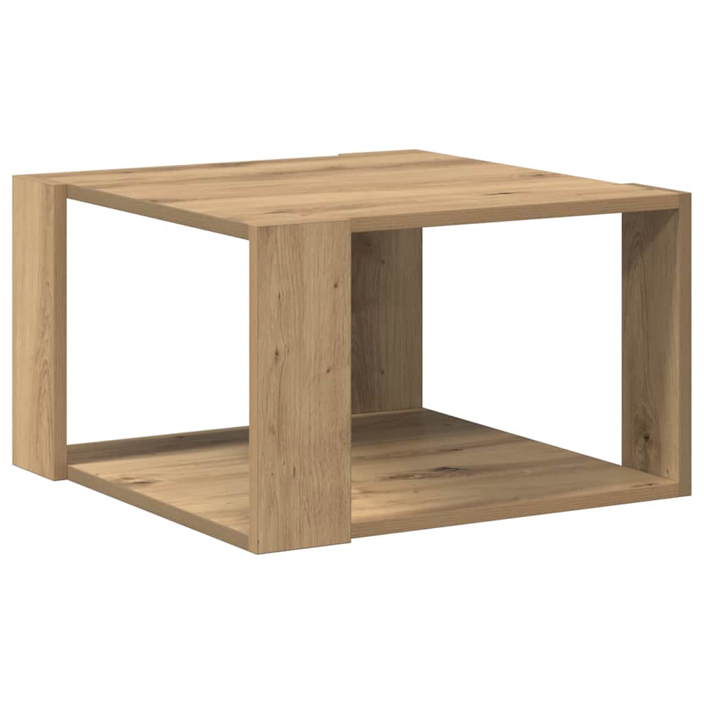 Salontafel Artisan Eiken 51,5 x 51,5 x 30 cm Bewerkt hout is nu te koop bij PeponiXL, paradijselijk wonen!