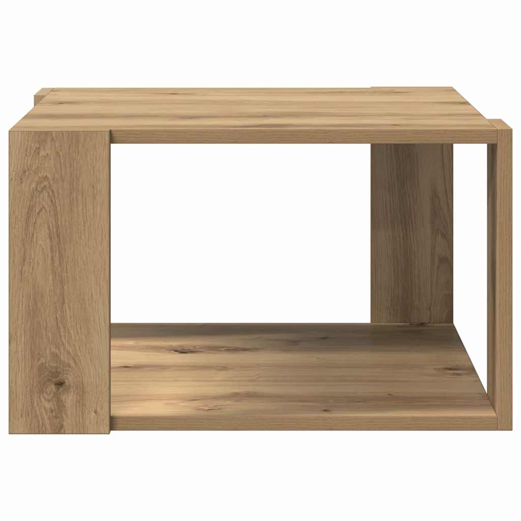 Salontafel Artisan Eiken 51,5 x 51,5 x 30 cm Bewerkt hout is nu te koop bij PeponiXL, paradijselijk wonen!
