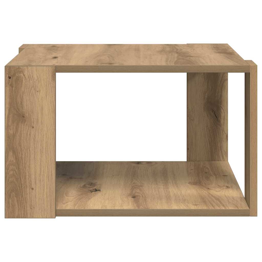 Salontafel Artisan Eiken 51,5 x 51,5 x 30 cm Bewerkt hout is nu te koop bij PeponiXL, paradijselijk wonen!