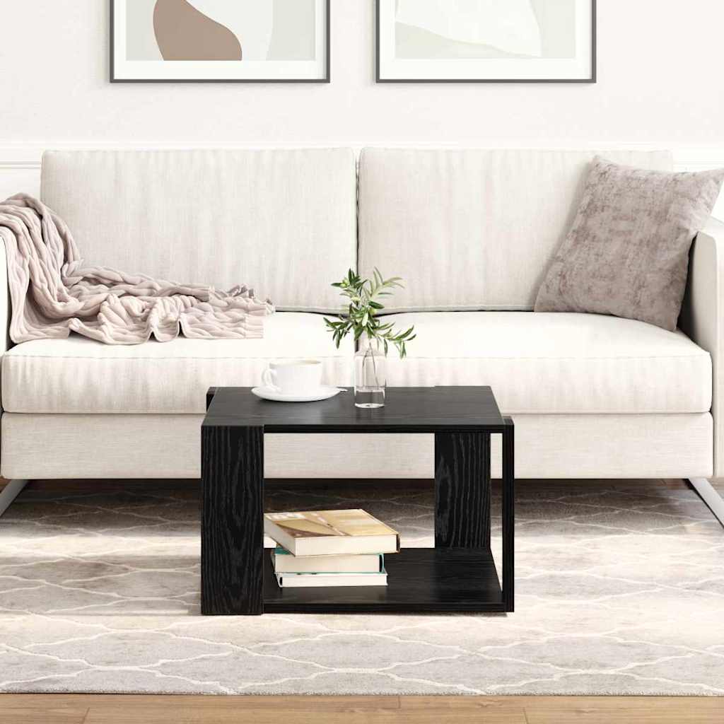 Salontafel Zwart Eiken 51,5 x 51,5 x 30 cm Bewerkt hout is nu te koop bij PeponiXL, paradijselijk wonen!