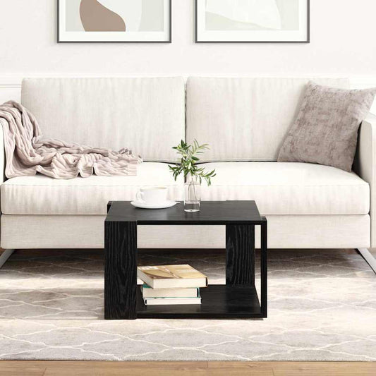 Salontafel Zwart Eiken 51,5 x 51,5 x 30 cm Bewerkt hout is nu te koop bij PeponiXL, paradijselijk wonen!