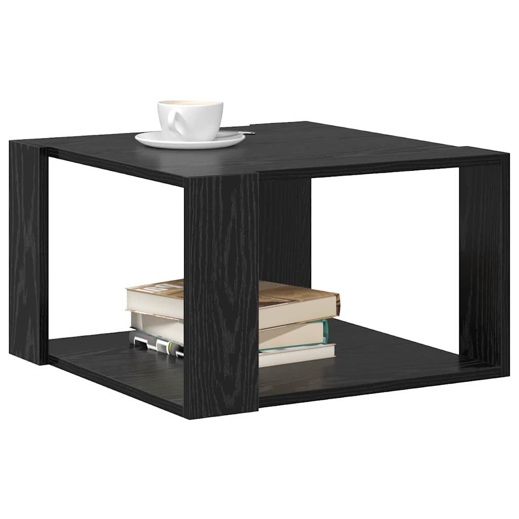 Salontafel Zwart Eiken 51,5 x 51,5 x 30 cm Bewerkt hout is nu te koop bij PeponiXL, paradijselijk wonen!