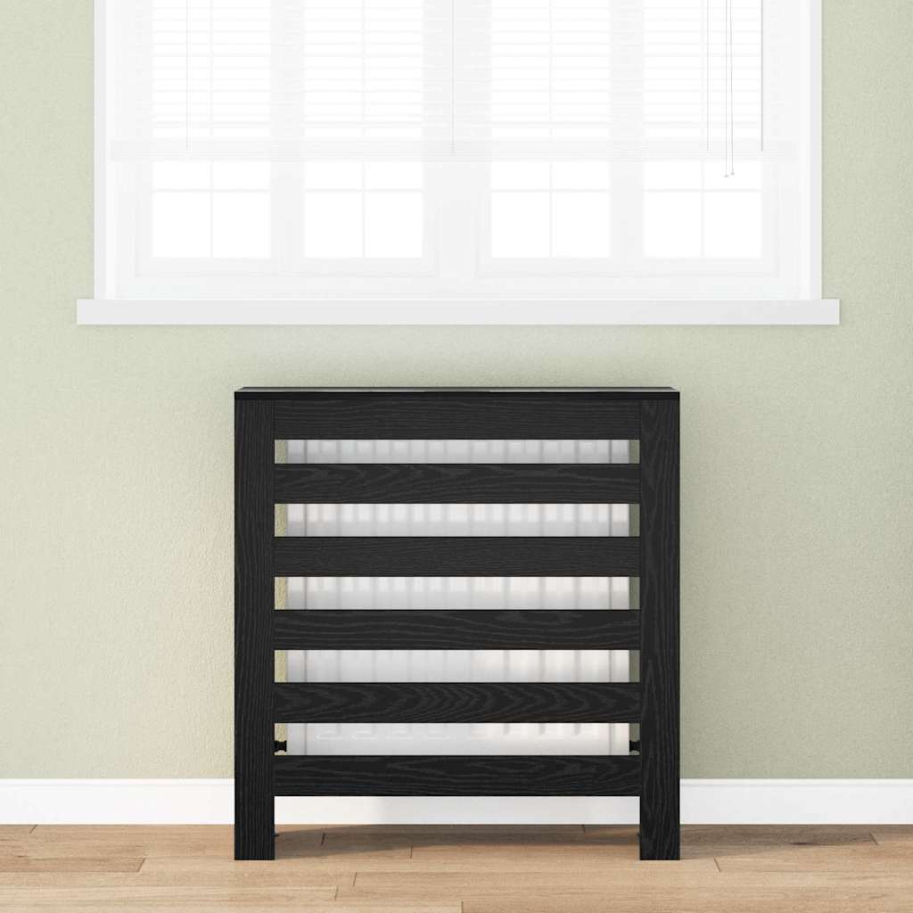 Radiatorafdekking Zwart Eiken 78 x 20 x 82 cm Bewerkt hout is nu te koop bij PeponiXL, paradijselijk wonen!