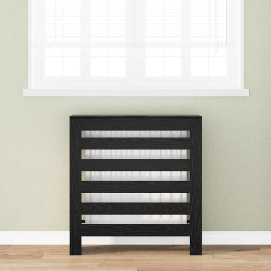 Radiatorafdekking Zwart Eiken 78 x 20 x 82 cm Bewerkt hout is nu te koop bij PeponiXL, paradijselijk wonen!