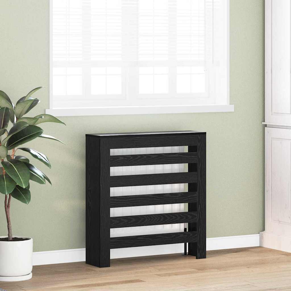 Radiatorafdekking Zwart Eiken 78 x 20 x 82 cm Bewerkt hout is nu te koop bij PeponiXL, paradijselijk wonen!