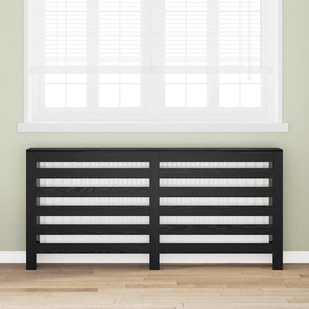 Radiatorafdekking Zwart Eiken 175 x 20 x 82 cm Bewerkt hout is nu te koop bij PeponiXL, paradijselijk wonen!