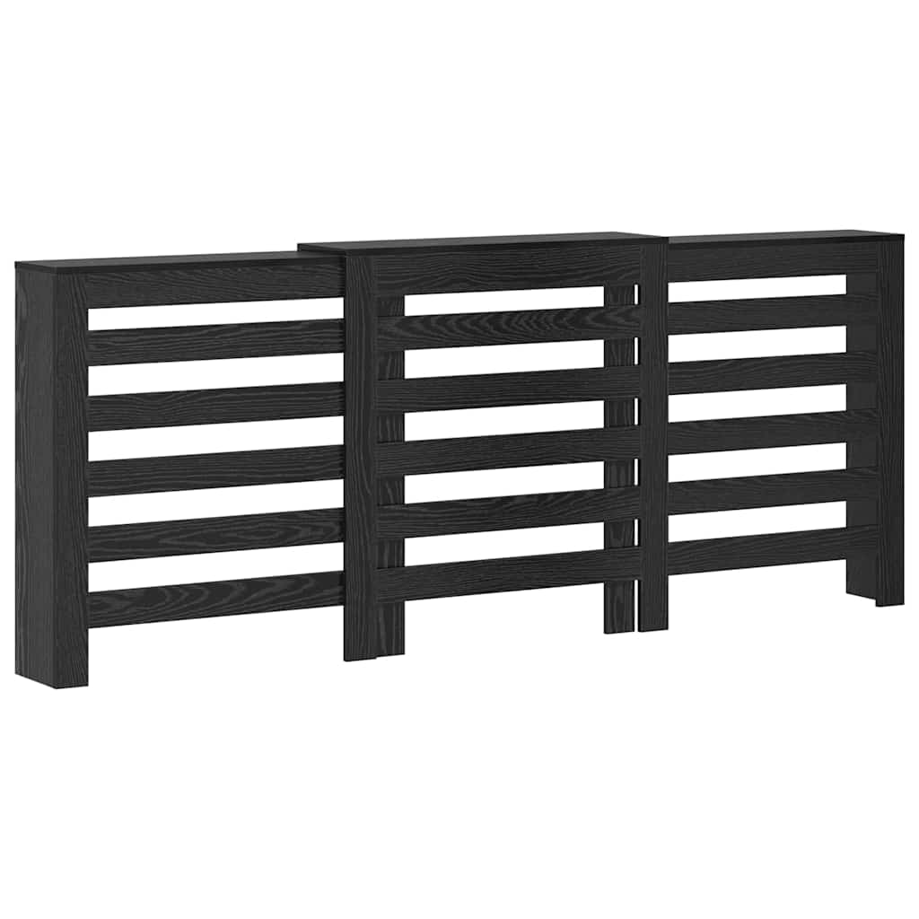 Radiatorafdekking Zwart Eiken 205 x 21,5 x 83,5 cm Bewerkt hout is nu te koop bij PeponiXL, paradijselijk wonen!