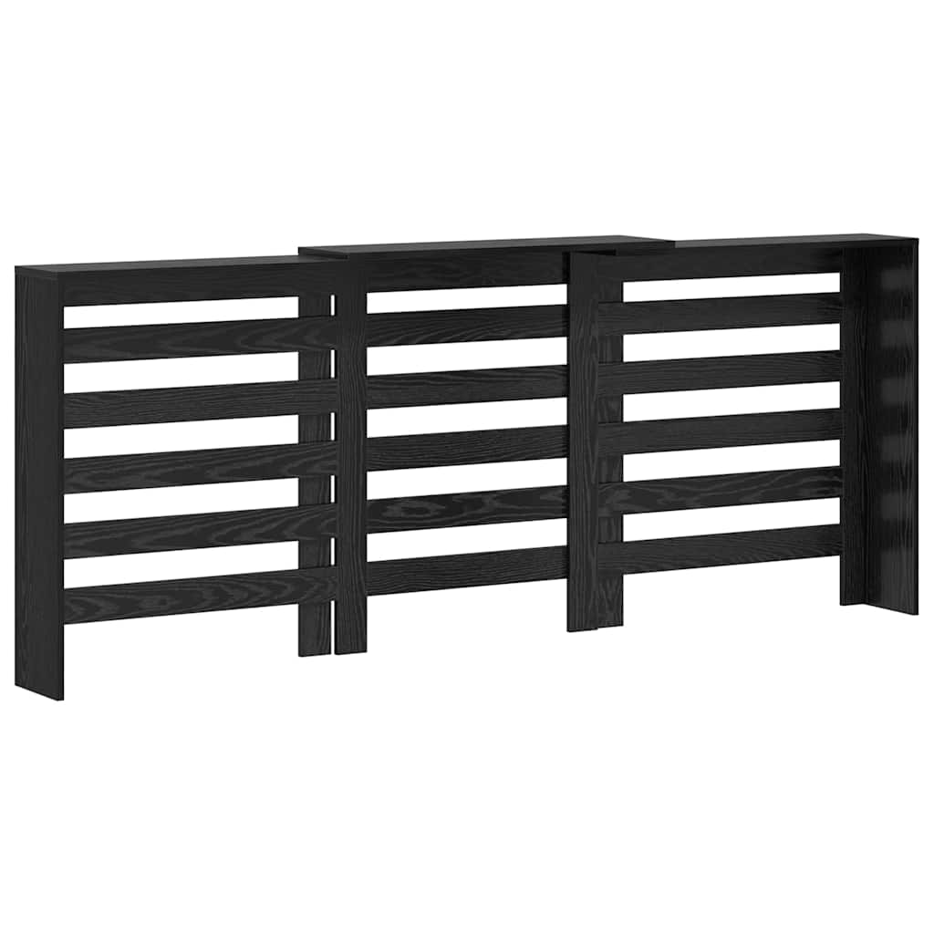 Radiatorafdekking Zwart Eiken 205 x 21,5 x 83,5 cm Bewerkt hout is nu te koop bij PeponiXL, paradijselijk wonen!