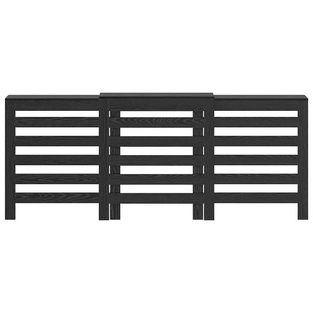Radiatorafdekking Zwart Eiken 205 x 21,5 x 83,5 cm Bewerkt hout is nu te koop bij PeponiXL, paradijselijk wonen!