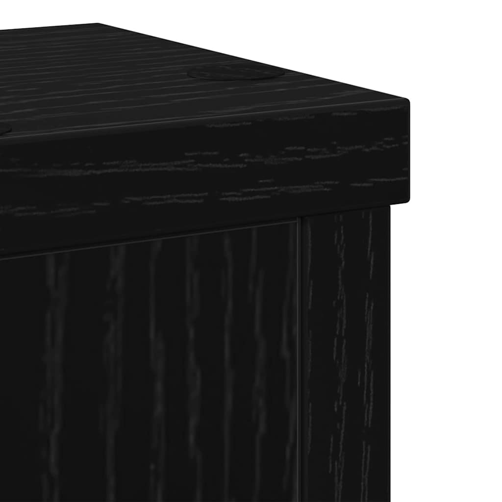 Plantenstandaard 2 pcs Zwart Eiken 10 x 10 x 18 cm Bewerkt hout is nu te koop bij PeponiXL, paradijselijk wonen!