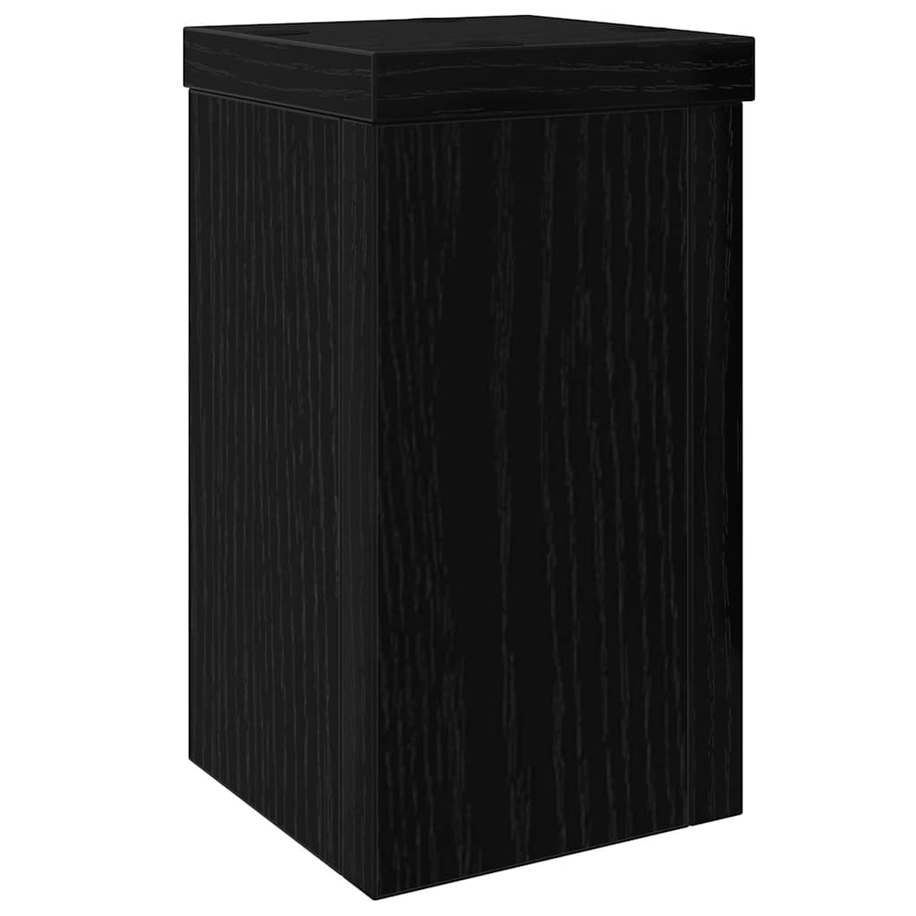 Plantenstandaard 2 pcs Zwart Eiken 10 x 10 x 18 cm Bewerkt hout is nu te koop bij PeponiXL, paradijselijk wonen!
