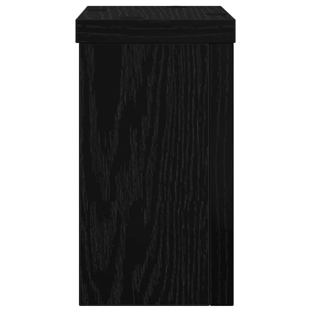 Plantenstandaard 2 pcs Zwart Eiken 10 x 10 x 18 cm Bewerkt hout is nu te koop bij PeponiXL, paradijselijk wonen!