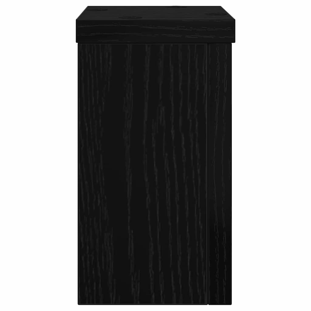 Plantenstandaard 2 pcs Zwart Eiken 10 x 10 x 18 cm Bewerkt hout is nu te koop bij PeponiXL, paradijselijk wonen!