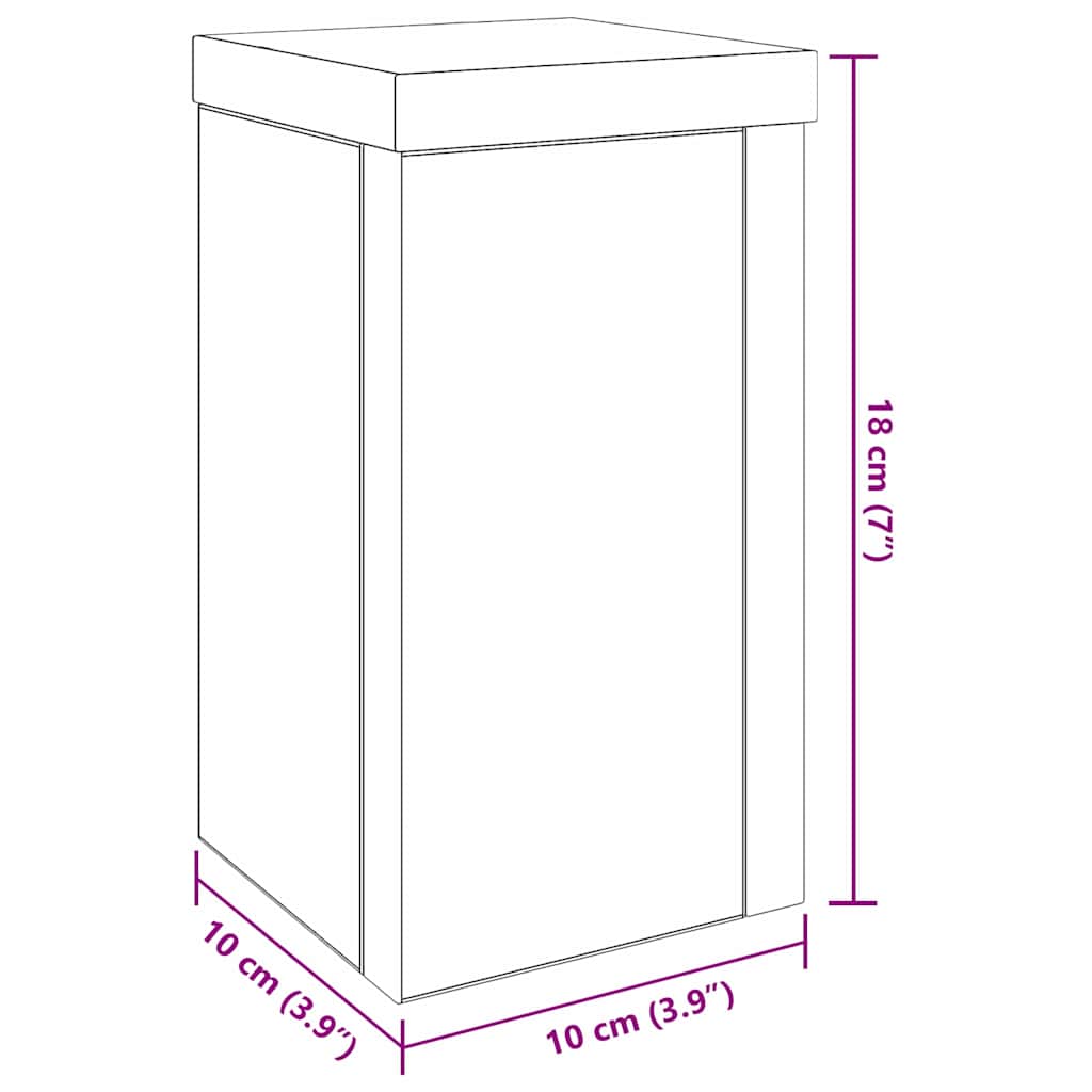 Plantenstandaard 2 pcs Zwart Eiken 10 x 10 x 18 cm Bewerkt hout is nu te koop bij PeponiXL, paradijselijk wonen!
