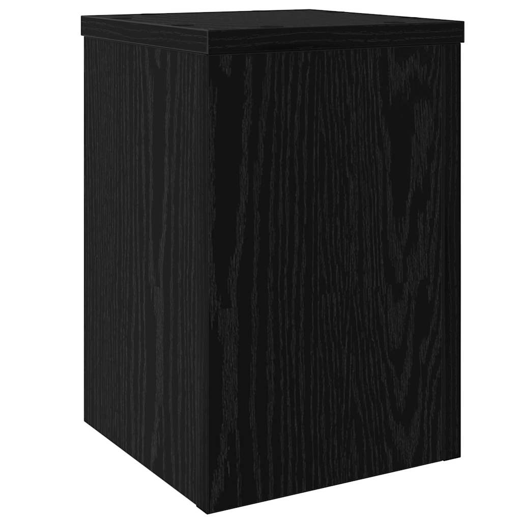Plantenstandaard 2 pcs Zwart Eiken 20 x 20 x 30 cm Bewerkt hout is nu te koop bij PeponiXL, paradijselijk wonen!