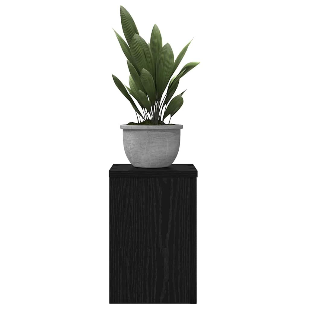 Plantenstandaard 2 pcs Zwart Eiken 20 x 20 x 30 cm Bewerkt hout is nu te koop bij PeponiXL, paradijselijk wonen!