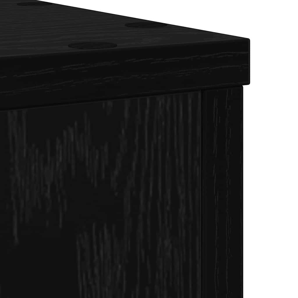 Plantenstandaard 2 pcs Zwart Eiken 25 x 25 x 35 cm Bewerkt hout is nu te koop bij PeponiXL, paradijselijk wonen!