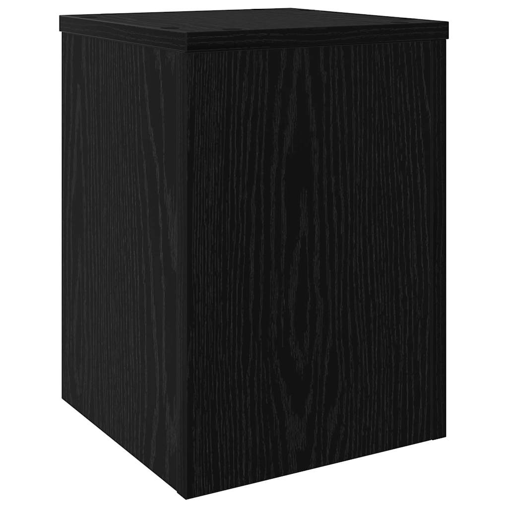 Plantenstandaard 2 pcs Zwart Eiken 25 x 25 x 35 cm Bewerkt hout is nu te koop bij PeponiXL, paradijselijk wonen!