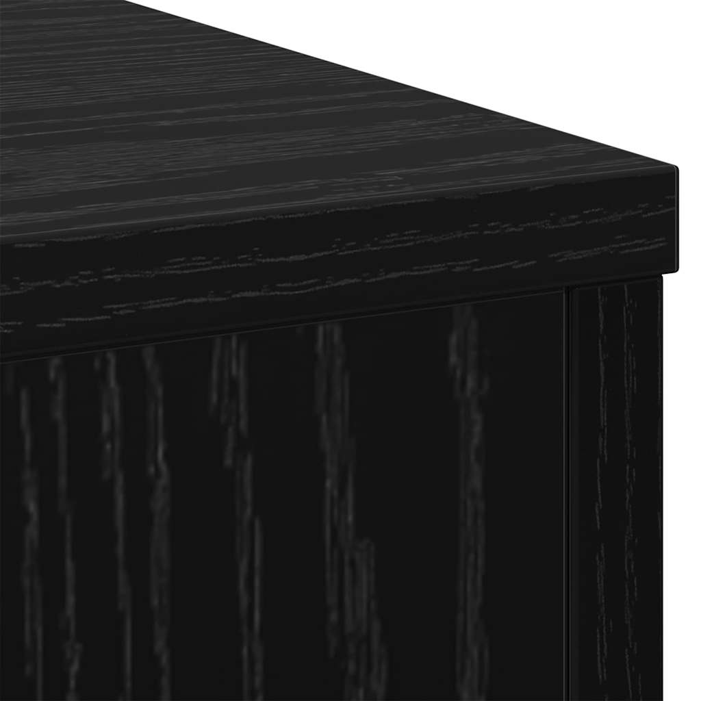 Plantenstandaard 2 pcs Zwart Eiken 30 x 30 x 50 cm Bewerkt hout is nu te koop bij PeponiXL, paradijselijk wonen!