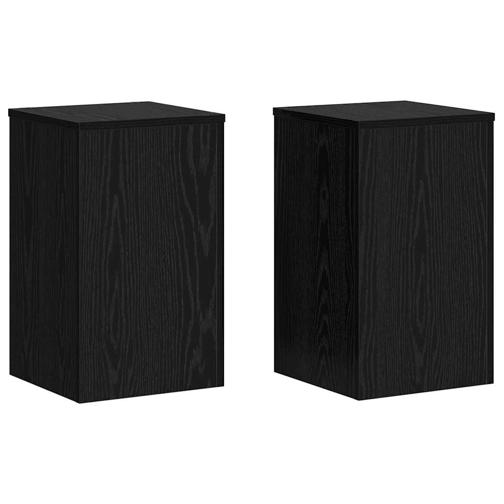 Plantenstandaard 2 pcs Zwart Eiken 30 x 30 x 50 cm Bewerkt hout is nu te koop bij PeponiXL, paradijselijk wonen!