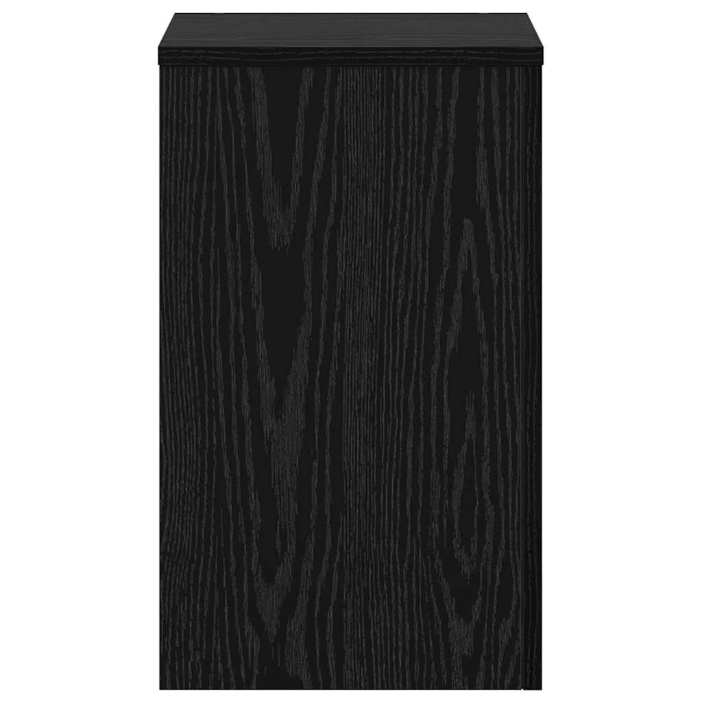 Plantenstandaard 2 pcs Zwart Eiken 30 x 30 x 50 cm Bewerkt hout is nu te koop bij PeponiXL, paradijselijk wonen!