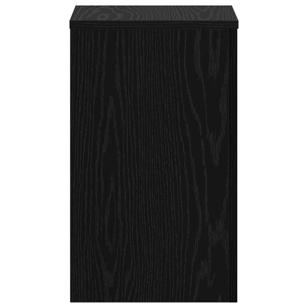 Plantenstandaard 2 pcs Zwart Eiken 30 x 30 x 50 cm Bewerkt hout is nu te koop bij PeponiXL, paradijselijk wonen!