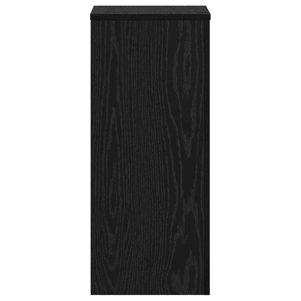 Plantenstandaard 2 pcs Zwart Eiken 30 x 30 x 70 cm Bewerkt hout is nu te koop bij PeponiXL, paradijselijk wonen!