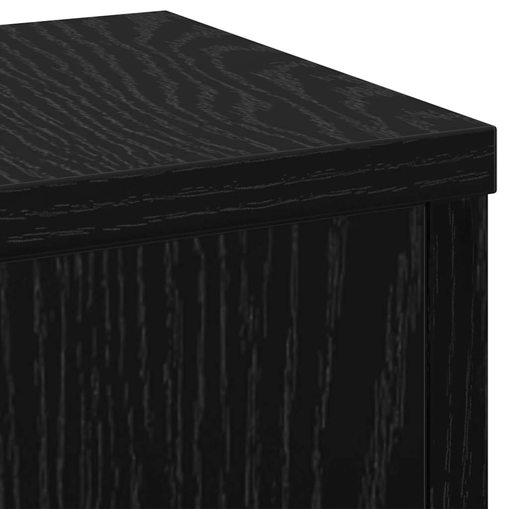 Plantenstandaard 2 pcs Zwart Eiken 17 x 17 x 60 cm Bewerkt hout is nu te koop bij PeponiXL, paradijselijk wonen!